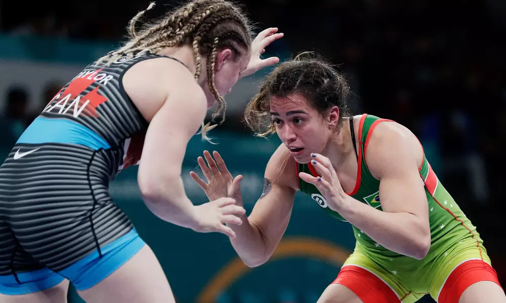 Giullia Penalber em ação no Pan-Americano de wrestling no México