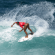 Tainá Hinckel, que esta no Dream Tour de São Chico, surfando na quarta rodada do ISA Games
