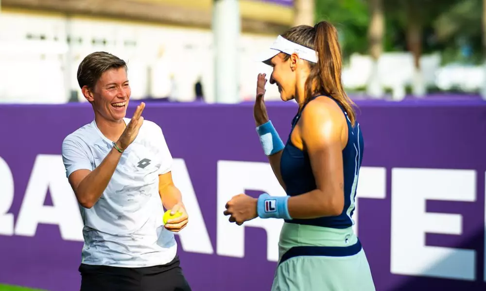 Luisa Stefani e Demi Schuurs no WTA 1000 de Doha