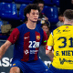 Thiagus Petrus em partida pelo Barcelona na Champions League de Handebol masculino