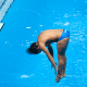 Rafael Max em ação no trampolim 3m do Mundial de Esportes Aquáticos de Doha - saltos ornamentais