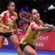 Jaqueline Lima e Samia Lima em ação durante o Internacional Challenge do Irã; Juliana Viana