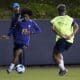 Na imagem, momento do treino da Seleção Feminina, que encara Porto Rico.