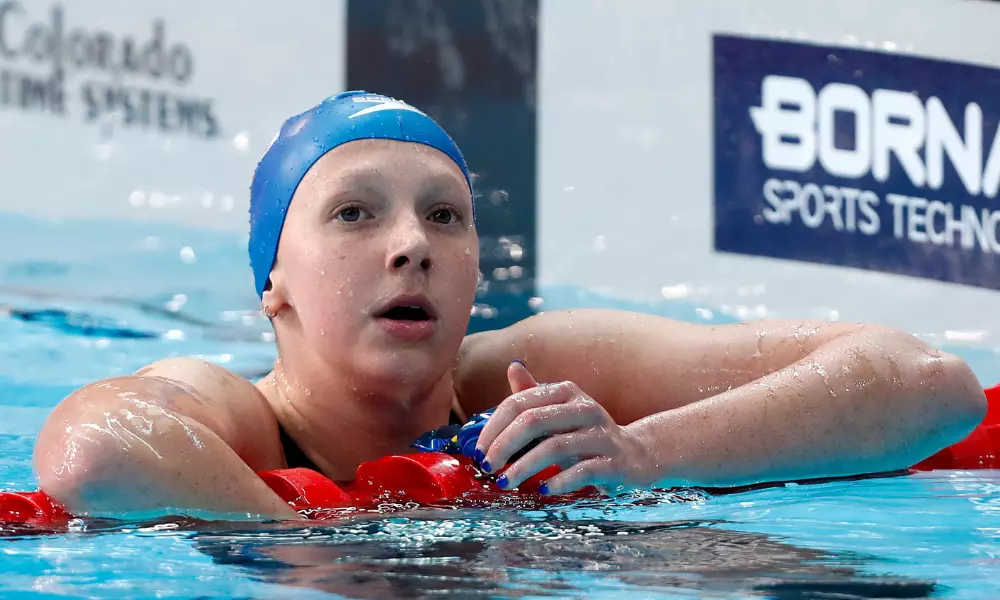 Stephanie Balduccini após prova no Mundial de Doha