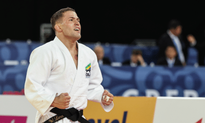 Willian Lima vibra e sorri após vitória no Grand Slam de Baku de judô