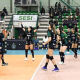Jogadoras do Brasília Vôlei comemoram vitória sobre o Barueri na Superliga Feminina
