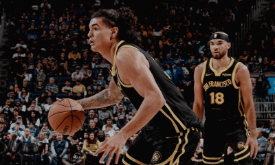 Gui Santos em partida do Golden State Warriors na NBA