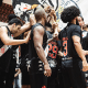 Jogadores do Vasco comemoram vitória sobre o Botafogo no NBB