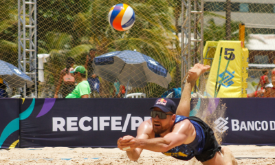 Alison "Mamute" na etapa do Recife do Circuito Brasileiro de vôlei de praia