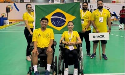 André Martins e Laissa Vasconcelos no Pré-Paralímpico de bocha