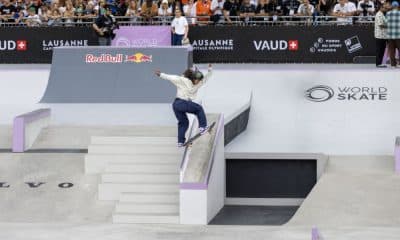 Rayssa Leal em ação no Pro Tour de Dubai de skate street (Foto: Julio Detefon/CBSk)
