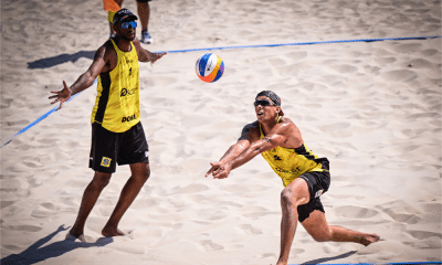 Evandro e Arthur no Elite 16 de Doha Vôlei de praia