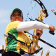 Jane Karla durante os Jogos Paralímpicos de Tóquio-2020; ela luta por medalha no Fazza Championship de tiro com arco paralímpico
