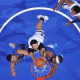 Mãozinha, jogador do Memphis Grizzlies, enterrando bola na NBA contra o Orlando Magic