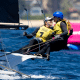 Martine Grael e Kahena Kunze durante disputa da vela no Troféu Princesa Sofía