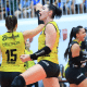 Claudinha comemora ponto do Praia Clube contra o Sesc Flamengo em jogo da Copa Brasil de vôlei feminino