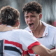 Jogadores do São Paulo comemoram gol em partida da Copa do Brasil sub-17 de futebol masculino