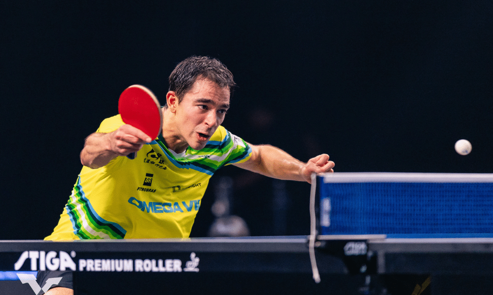 Hugo Calderano no WTT Smash Singapura