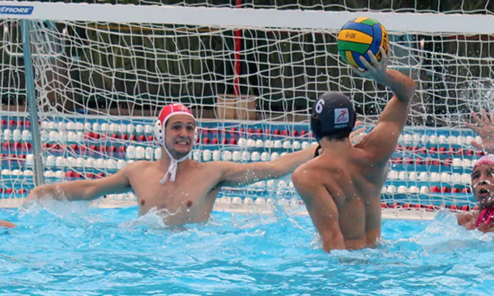 Lance do jogo Paulistano x Sesi Na Copa Brasil Sub-20 de polo aquático.