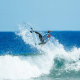 Caio Ibelli fazendo aéreo na etapa de Margaret River da WSL; ele e Samuel Pupo avançaram