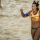 Bárbara, da dupla Bárbara Seixas/Carol Solberg, vibra após ponto no Elite 16 de Tepic de vôlei de praia; André/George também venceu