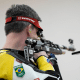 Cassio Rippel em ação na carabina de ar 10m do Campeonato das Américas de carabina e pistola