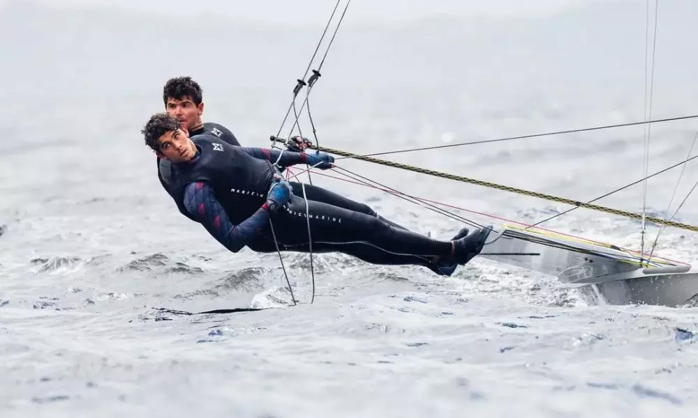 Marco Grael e Gabriel Simões em ação na classe 49er (Foto: Jankovics Villatoro)