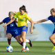 Duda Sampaio representando o Brasil contra os Estados Unidos na SheBelieves Cup de futebol feminino ao vivo