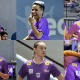 Número de mulheres na arbitragem cresce na LBF; montagem com seis fotos de árbitras de basquete