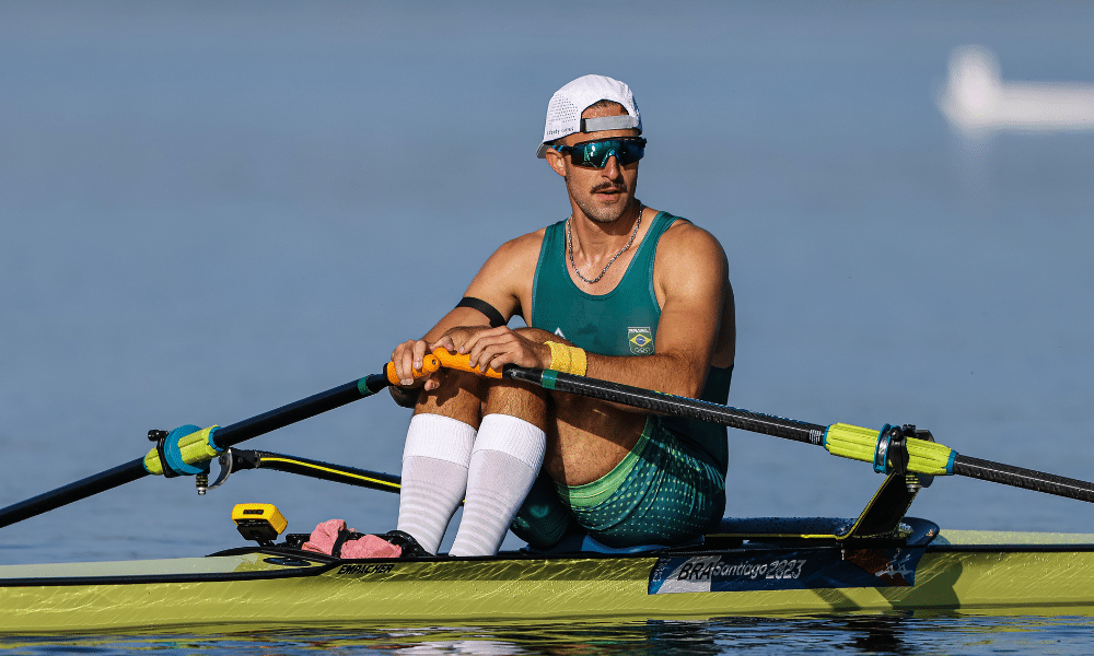Lucas Verthein em ação na Copa do Mundo de remo, em Varese remo de praia Los Angeles Los Angeles-2018