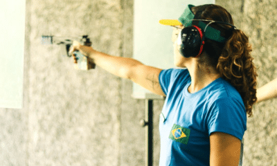 Marina Alves em ação no Campeonato das Américas de tiro esportivo, sem vaga olímpica - pistola 25m Copa do Mundo
