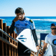 Miguel Pupo subindo escada após bateria na etapa de Margaret River da WSL