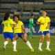 Brasileiras comemoram gol no Sul-Americano sub-20 feminino de futebol