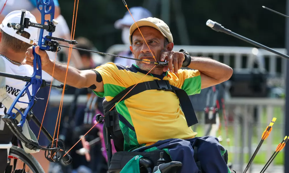Helcio Perilo no Parapan-Americano de tiro com arco