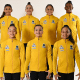 Atletas brasileiras pousam para foto no Troféu de Jesolo de ginástica artística