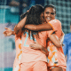 Jogadoras do Orlando Pride comemoram gol na NWSL