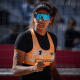 Ana Patrícia comemora ponto no Elite 16 de Espinho de vôlei de praia