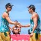 A dupla André e George comemorando um dos pontos marcados no Elite 16 de Espinho.