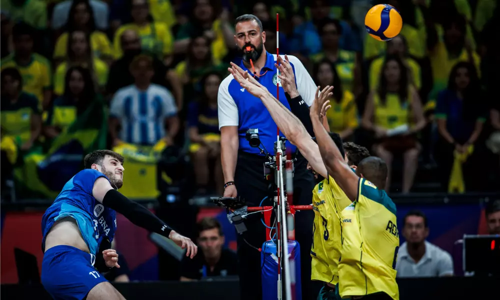 Bloqueio do Brasil contra Argentina na VNL no Maracanãzinho