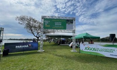 Foto tirada da entrada da Copa Brasil de Canoagem e Paracanoagem