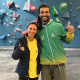 Marina Dias e Igor Silva na etapa de Salt Lake da Copa do Mundo de paraescalada (Foto: Paraclimbing Brasil)