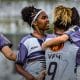 Jogadoras do VF4-PB comemorando uma vitória no Brasileiro A2 (Reprodução/Instagram/@vf4futebolclube)