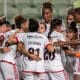 Jogadoras do Flamengo unidas na partida do Brasileiro Feminino (Paula Reis/CRF)