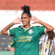 Amanda Gutierres celebrando um dos seus gols na goleada sobre o Santos pelo Brasileiro (Fabio Menotti/ Palmeiras)