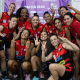 Jogadoras do Ituano reunidas após vitória pela LBF (Foto: Guilherme Ribeiro/Ituano Basquete)