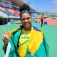 Raissa Machado celebrando o título do Mundial de atletismo paralímpico, no Japão (Divulgação/CPB)