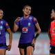 Duda Santos durante treino da Seleção Feminina