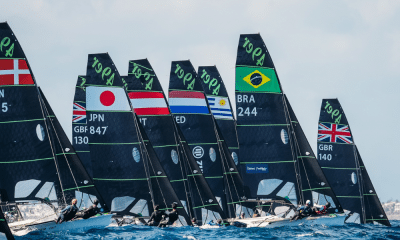 Gustavo Abdulklech e Nicolas Bernal em ação no Europeu da 49er