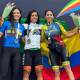 Iara Caetano no pódio do Pan-Americano de MTB
