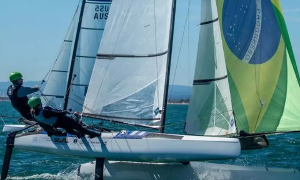 João Siemsen e Marina Arndt no Mundial de Nacra 17